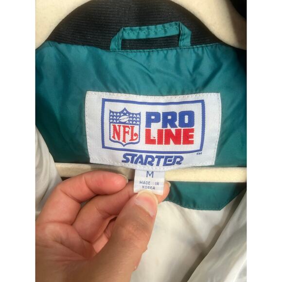 VTG Miami Dolphins Starter Jacket Puffer 1/4 Zip Pro Line NFL 90s Sz M Football - Picture 3 of 16
